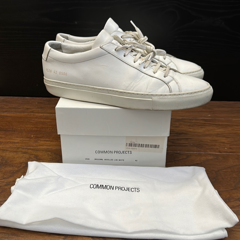 Common Projects Achilles Low Classic White 42 US 9 Box Dustbag Laces $410